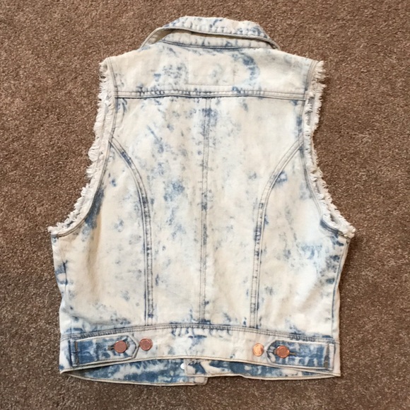 Stone-washed denim vest - Picture 2 of 5